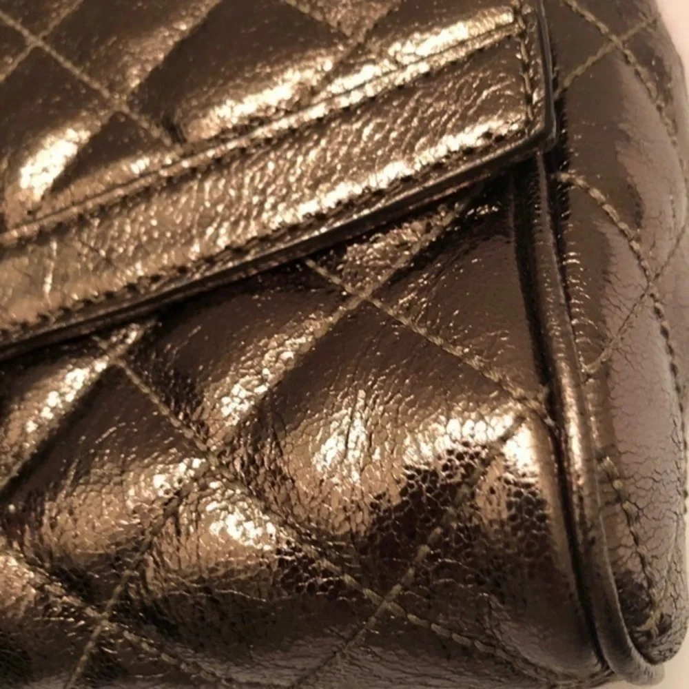 Michael kors metallic bronze quilted bag